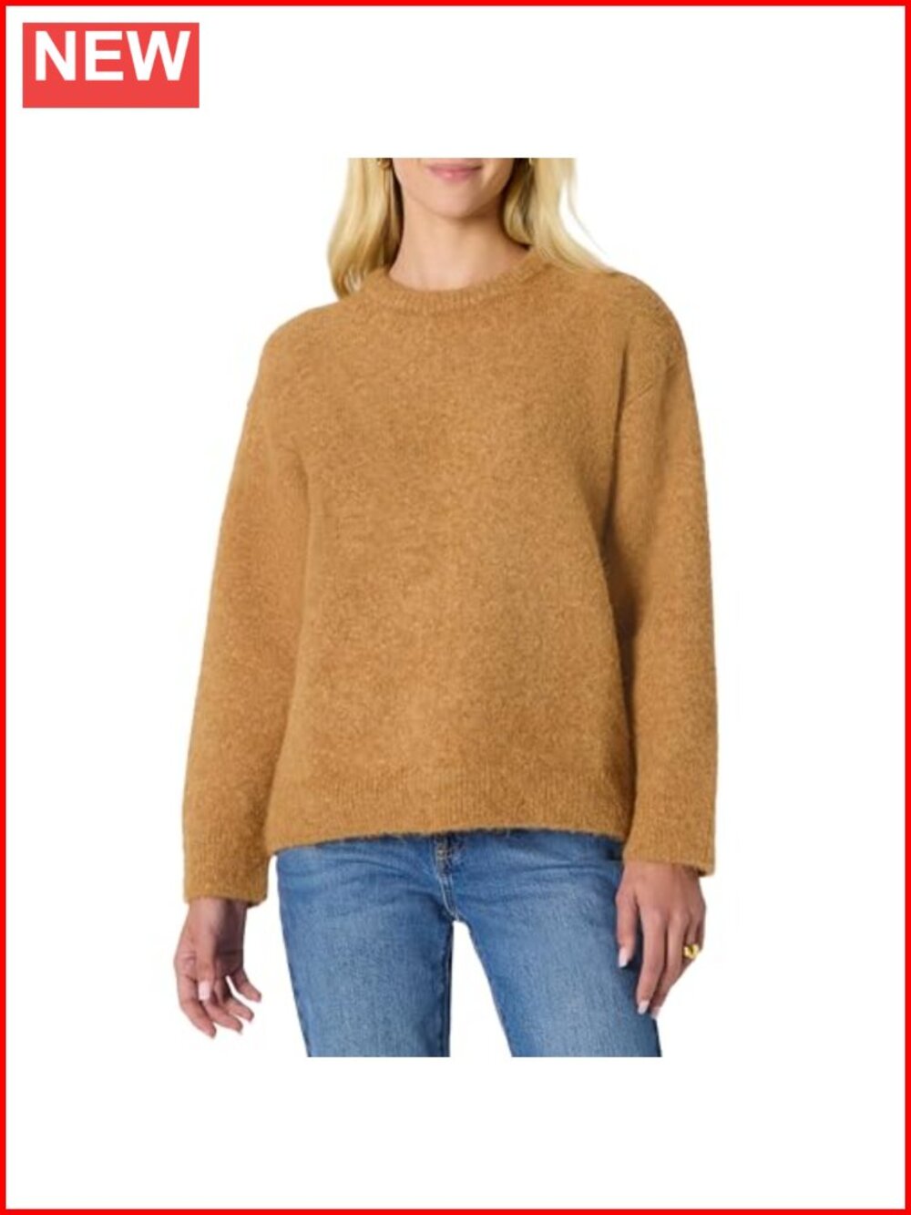 Essentials Women's Oversized-Fit Faux Mohair Crewneck Sweater Pullover